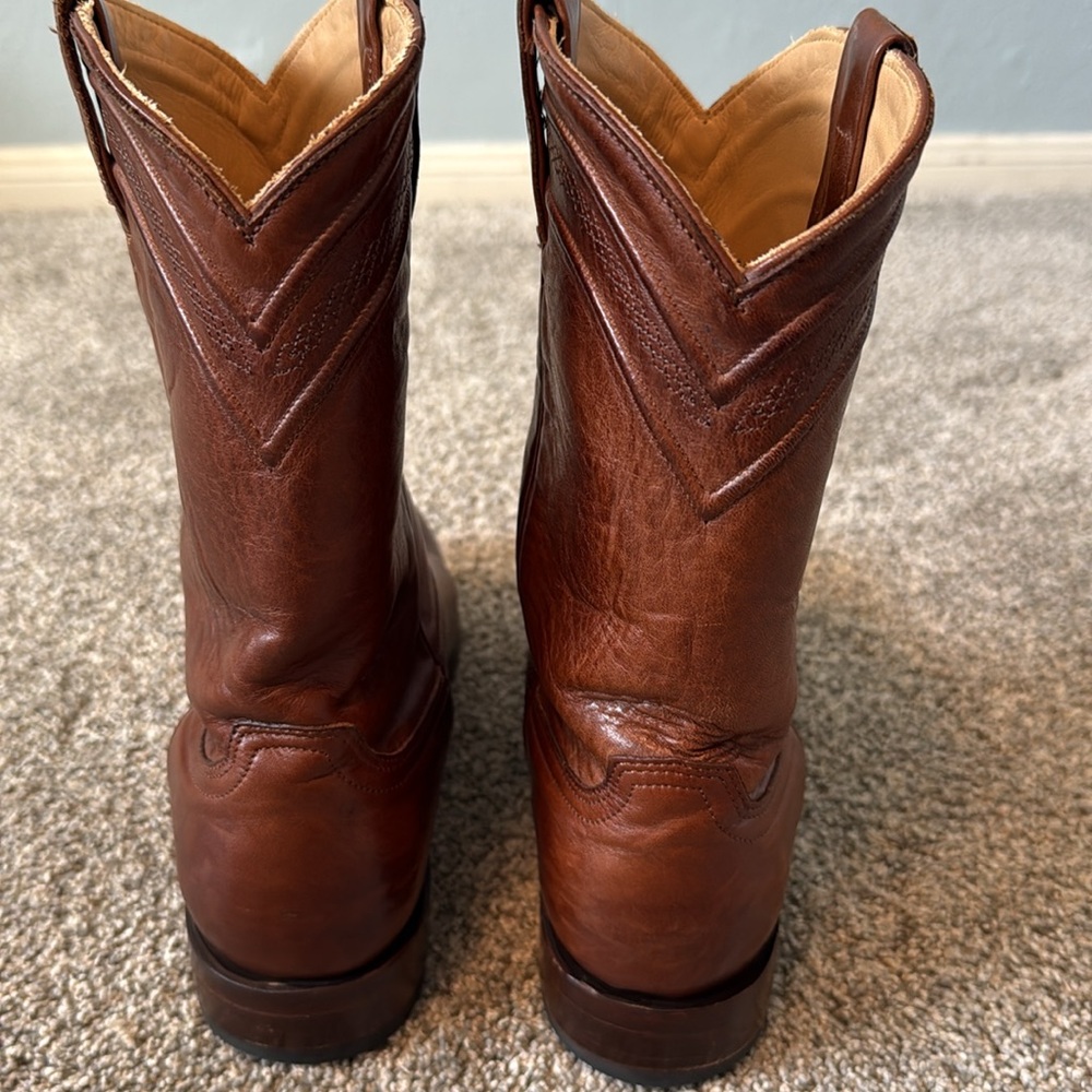 JRC & SONS MEN'S KINGSTON BRUSH OFF GOAT LEATHER ROUND TOE ROPER BOOT 10D - Picture 4 of 7